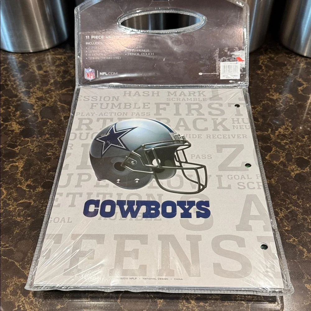NFL Dallas Cowboys Back to School Blue and Silver Stationery Set 11 pieces